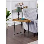 24 in. H Black Triangle Metal End Table