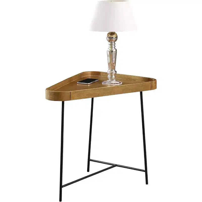 24 in. H Black Triangle Metal End Table