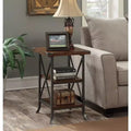 Three Tier End Table with Cross Frame Design