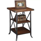 Three Tier End Table with Cross Frame Design