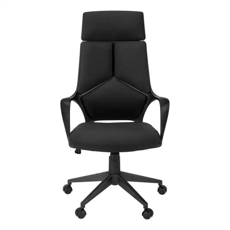 Okak Modern Ergonomic Office Chair, Computer Chair with Integrated Headrest and Tilt-Back/Lock-In Control, Comfy Chair for Office, Reading Room, Black