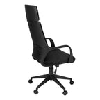 Modern Ergonomic Office Chair with Integrated Headrest and Tilt-Back Control, Black