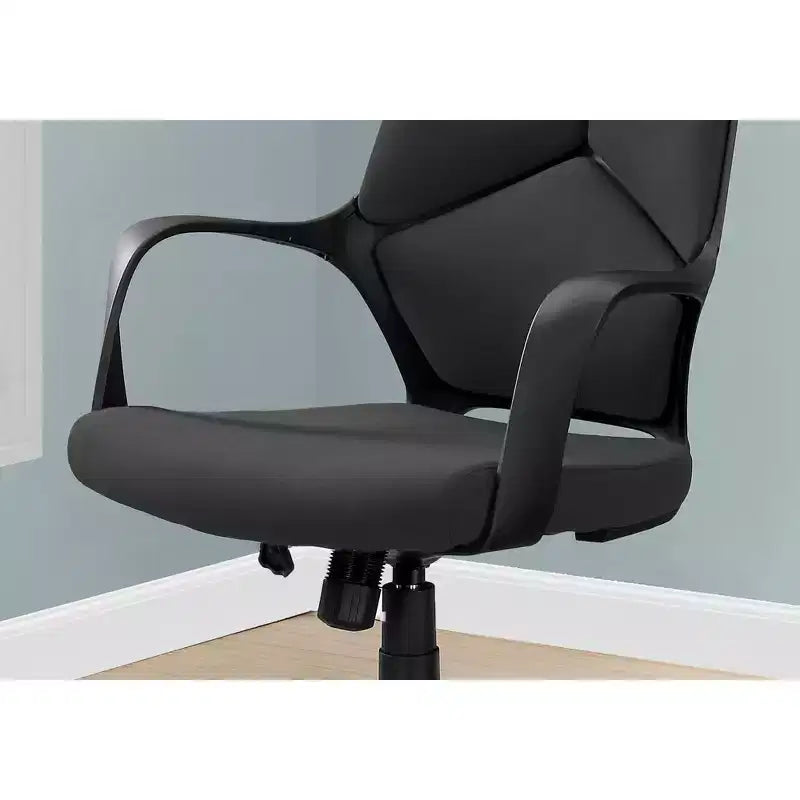 Modern Ergonomic Office Chair with Integrated Headrest and Tilt-Back Control, Black