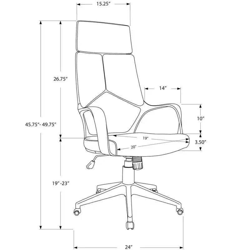 Modern Ergonomic Office Chair with Integrated Headrest and Tilt-Back Control, Black