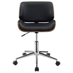 Curved Base Armless Office Chair with Adjustable Height, Swivel Desk Chair for Office, Study, Reading Room, Black