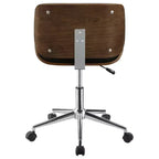 Curved Base Armless Office Chair with Adjustable Height, Swivel Desk Chair for Office, Study, Reading Room, Black
