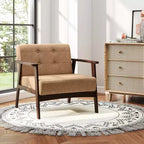 Button Tufted Mid-Century Modern Accent Chair with Armrests
