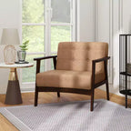 Button Tufted Mid-Century Modern Accent Chair with Armrests