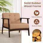 Button Tufted Mid-Century Modern Accent Chair with Armrests