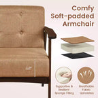 Button Tufted Mid-Century Modern Accent Chair with Armrests
