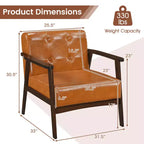 Button Tufted Mid-Century Modern Accent Chair with Armrests