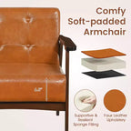 Button Tufted Mid-Century Modern Accent Chair with Armrests