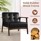 Button Tufted Mid-Century Modern Accent Chair with Armrests