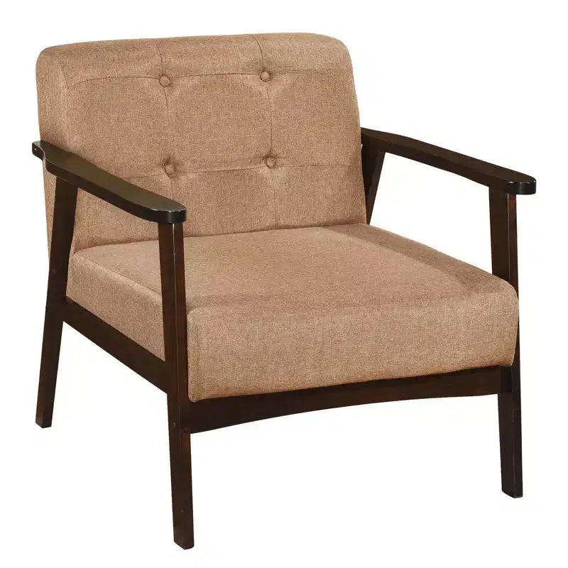Button Tufted Mid-Century Modern Accent Chair with Armrests