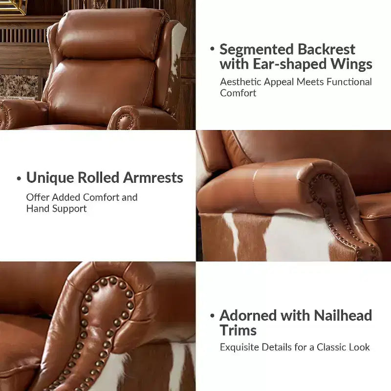 Genuine Leather Manual Recliner Set of 2