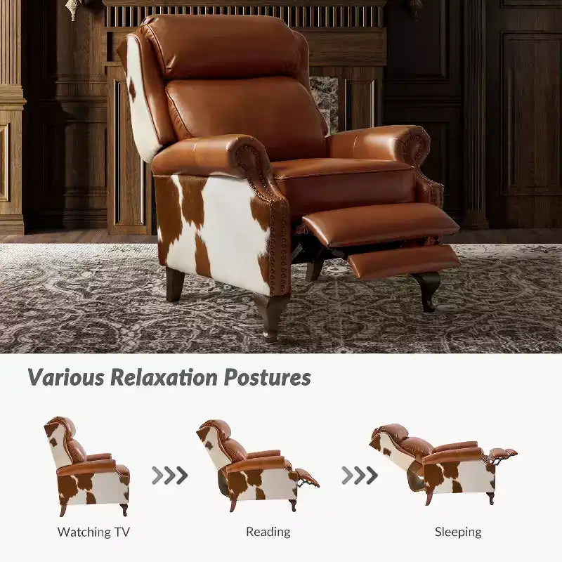 Genuine Leather Manual Recliner Set of 2
