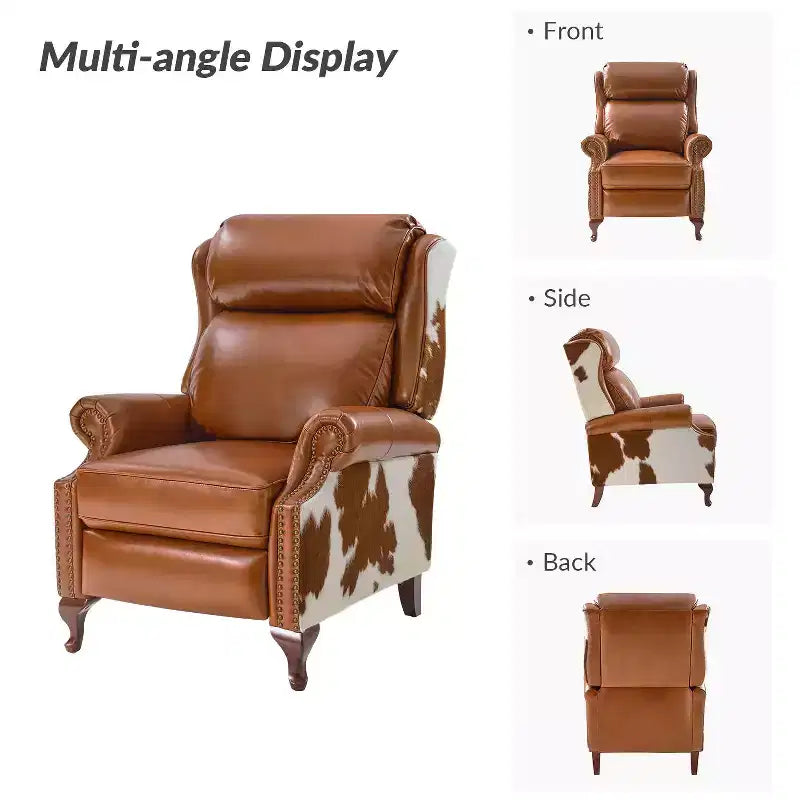Genuine Leather Manual Recliner Set of 2