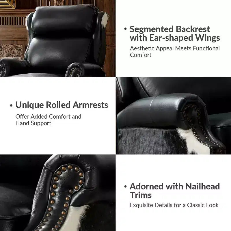 Genuine Leather Manual Recliner Set of 2