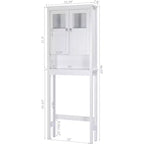 Bathroom Cabinet Over Toilet with Glass Doors and Adjustable Shelves