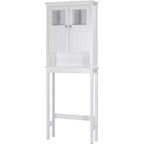 Bathroom Cabinet Over Toilet with Glass Doors and Adjustable Shelves