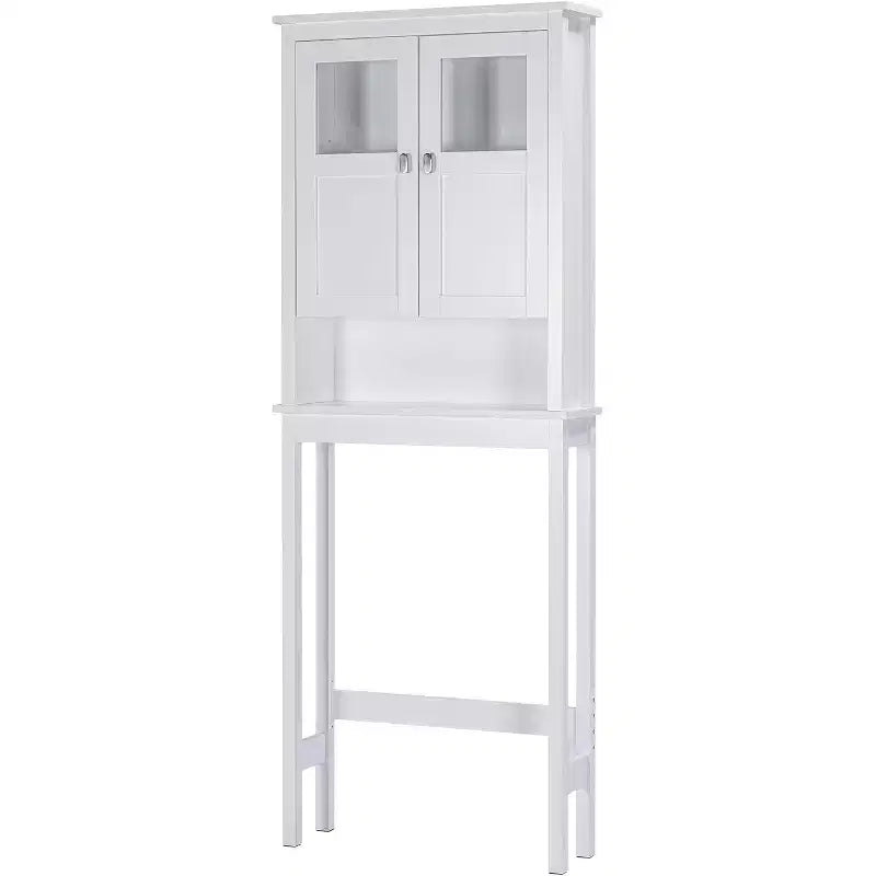 Bathroom Cabinet Over Toilet with Glass Doors and Adjustable Shelves