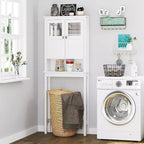 Bathroom Cabinet Over Toilet with Glass Doors and Adjustable Shelves