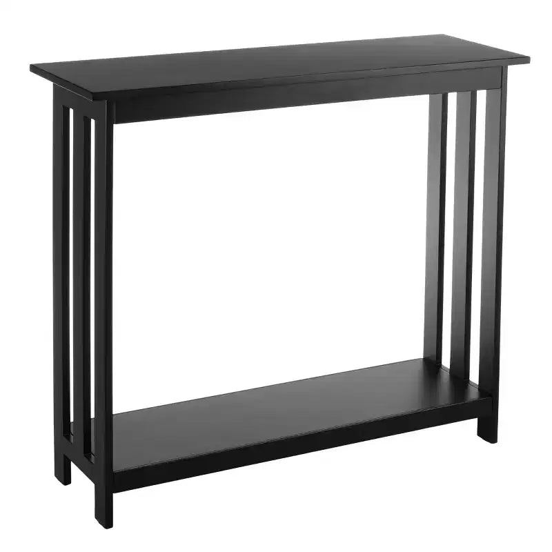 Lavish Home 2-Tier Narrow Console Table, Black