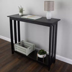 2-Tier Narrow Console Table, Black