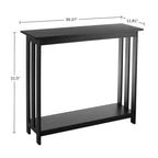 2-Tier Narrow Console Table, Black