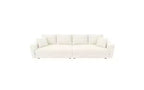 102.4" Corduroy 4-Seat Sofa with Accent Pillows – Convertible Lounge Chair