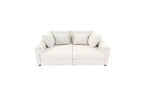 102.4" Corduroy 4-Seat Sofa with Accent Pillows – Convertible Lounge Chair