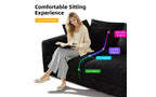 102.4" Corduroy 4-Seat Sofa with Accent Pillows – Convertible Lounge Chair