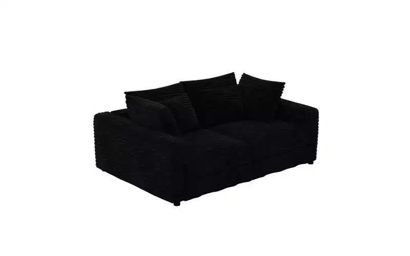 102.4" Corduroy 4-Seat Sofa with Accent Pillows – Convertible Lounge Chair