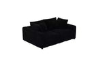 102.4" Corduroy 4-Seat Sofa with Accent Pillows – Convertible Lounge Chair