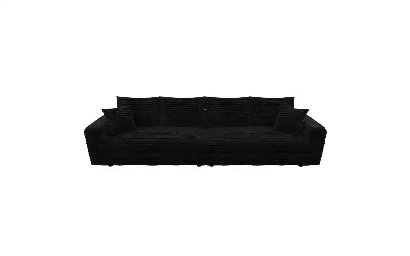 102.4" Corduroy 4-Seat Sofa with Accent Pillows – Convertible Lounge Chair