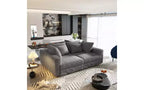 102.4" Corduroy 4-Seat Sofa with Accent Pillows – Convertible Lounge Chair