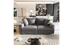 102.4" Corduroy 4-Seat Sofa with Accent Pillows – Convertible Lounge Chair