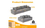 102.4" Corduroy 4-Seat Sofa with Accent Pillows – Convertible Lounge Chair