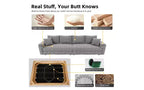 102.4" Corduroy 4-Seat Sofa with Accent Pillows – Convertible Lounge Chair