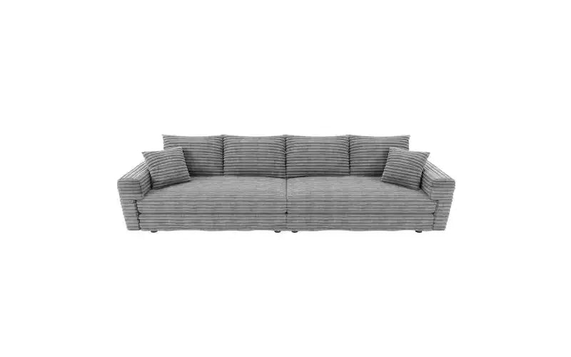 102.4" Corduroy 4-Seat Sofa with Accent Pillows – Convertible Lounge Chair