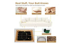 102.4" Corduroy 4-Seat Sofa with Accent Pillows – Convertible Lounge Chair