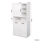Modern 31.5'' Laundry Cabinet with 2 Tilt-Out Hampers, Door and Shelves