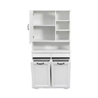 Modern 31.5'' Laundry Cabinet with 2 Tilt-Out Hampers, Door and Shelves