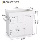 Baby Dresser with Changing Table Top and Storage Drawers