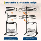 3-Tier Freestanding Saddle Rack with Removable Rotating Tiers