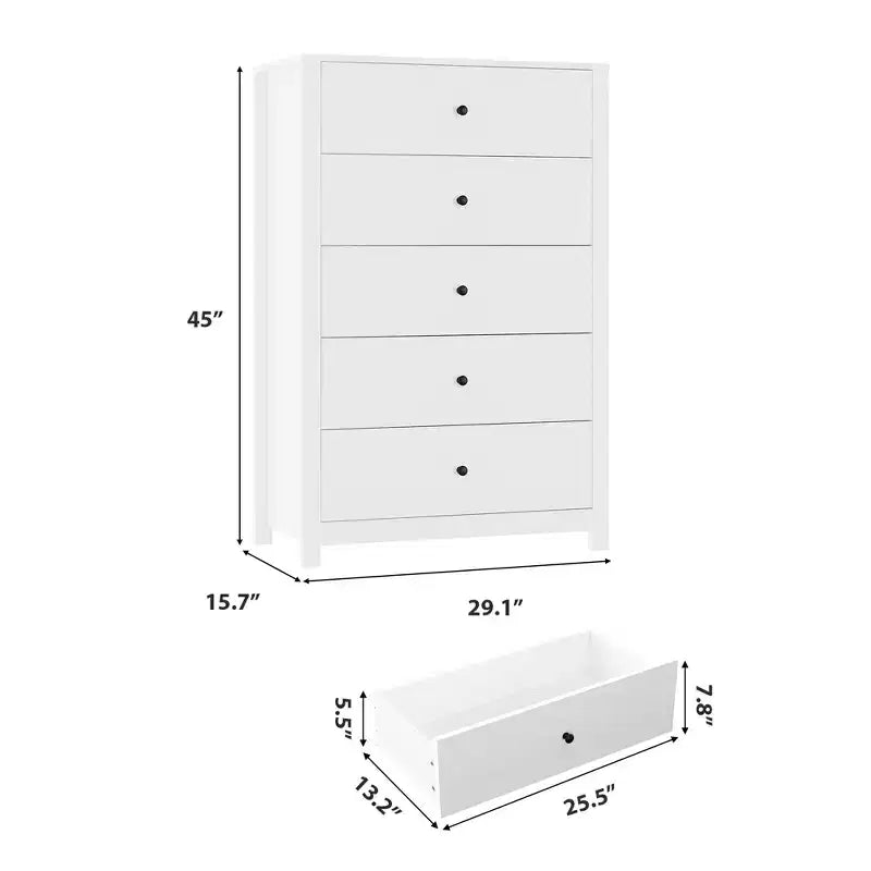 5-Drawer Dresser with Deep Storage
