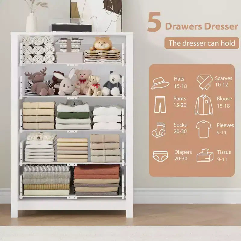 5-Drawer Dresser with Deep Storage