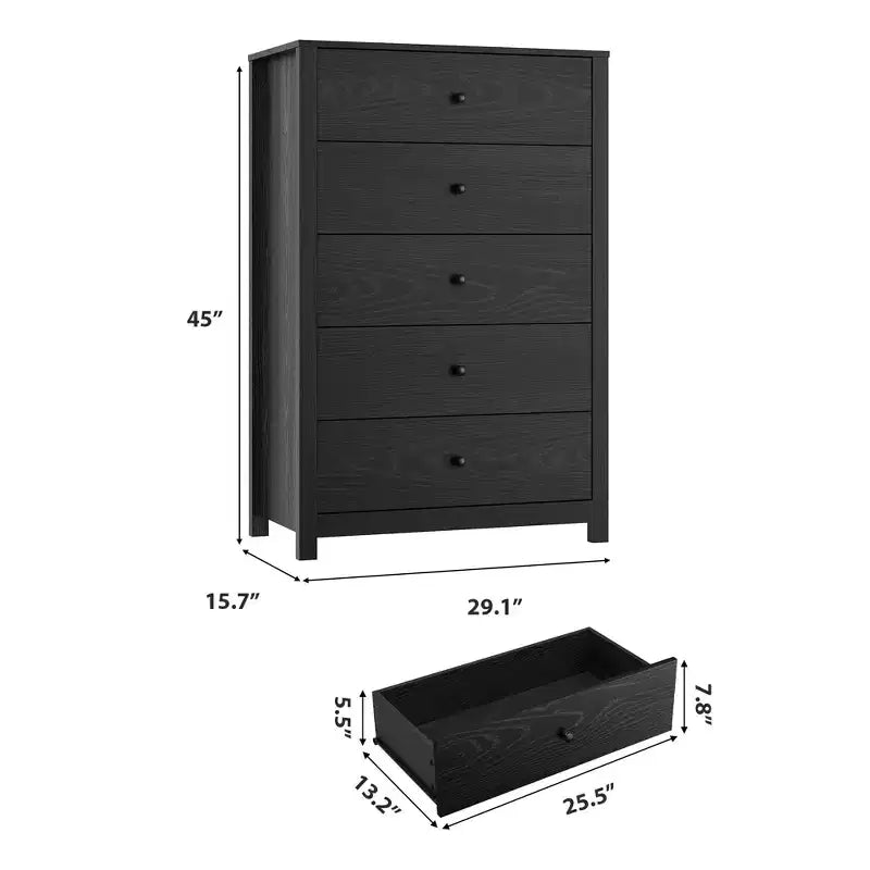 5-Drawer Dresser with Deep Storage