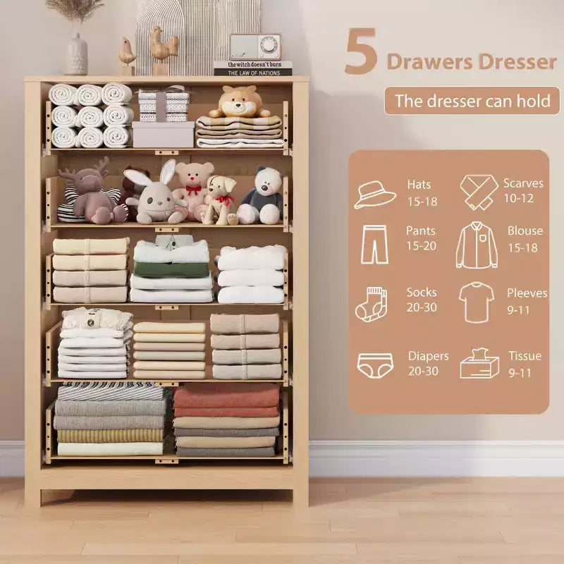 5-Drawer Dresser with Deep Storage