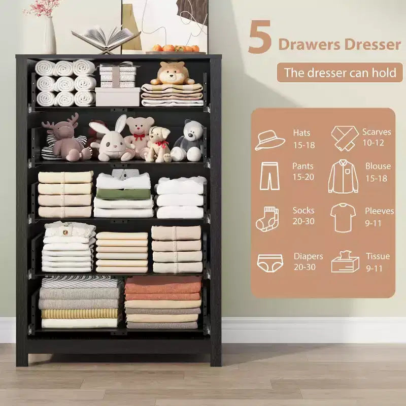 5-Drawer Dresser with Deep Storage